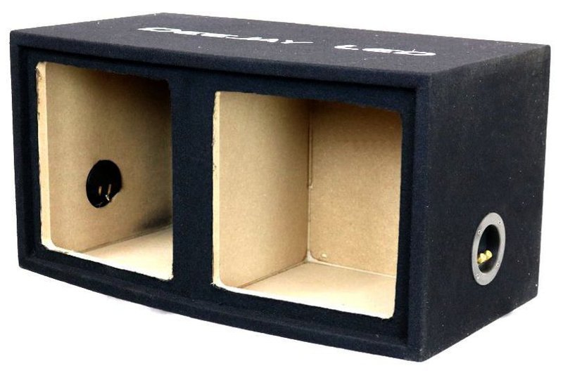 DEEJAY LED Double 15" Sealed Square Woofer Empty Car Speaker Box