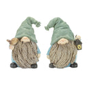 Melrose Stone Garden Gnome Figurine with Bird and Lantern Accent (Set of 4)
