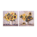 Melrose Sunflower Vase Canvas Wall Art 32"L, Modern, Wood