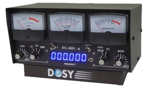 Dosy TFC-3001-S 1000W Freq Counter SSB Inline Watt Meters 3 Lighted Gauges