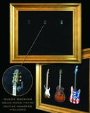Axe Heaven 22x18 3 Mini Guitar Gold Leafing Display Frame w/ Black Suede - New Open Box