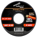 Audiopipe 100% Copper 4 Gauge 100 Foot Roll  RED PWV4CPR100RED