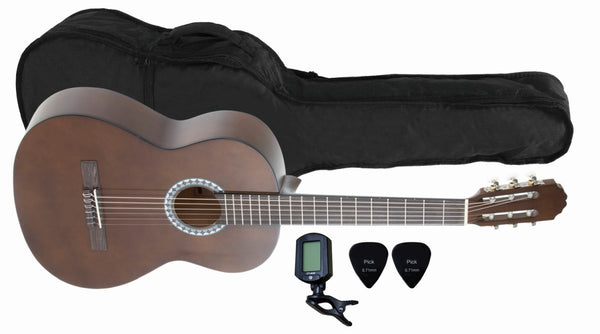 GEWA Basic 3/4-Size Classical Guitar Set - Walnut Finish w/ Gig Bag & Tuner