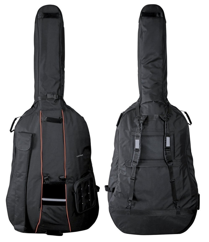 GEWA Premium 1/2 Double Bass Gig Bag w/ Back Pack Strap & 10mm Padding - Black