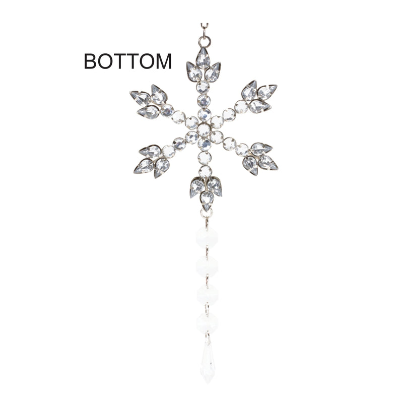 Jeweled Metal Snowflake Drop Ornament (Set of 6)