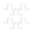 Melrose Modern White Winter Deer Figurine (Set of 12)