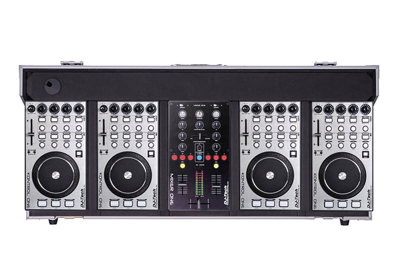 DJ-Tech Hybrid 101 DJ Controller - 4-Deck MIDI DJ Controller System with Case