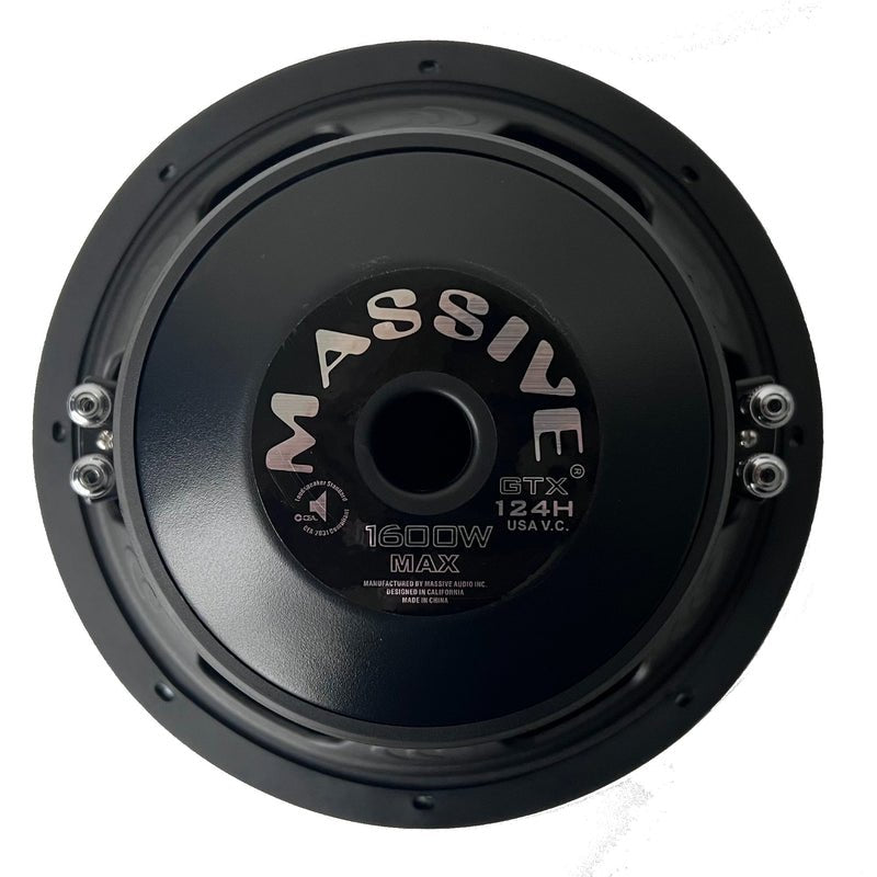 Massive Audio GTX124H 12" 800W RMS Dual 4-Ohm Subwoofer