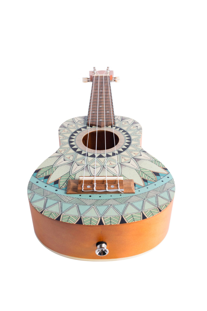 Bamboo U21-JADE 21" Soprano Ukulele – Mandala Design w/ Gig Bag