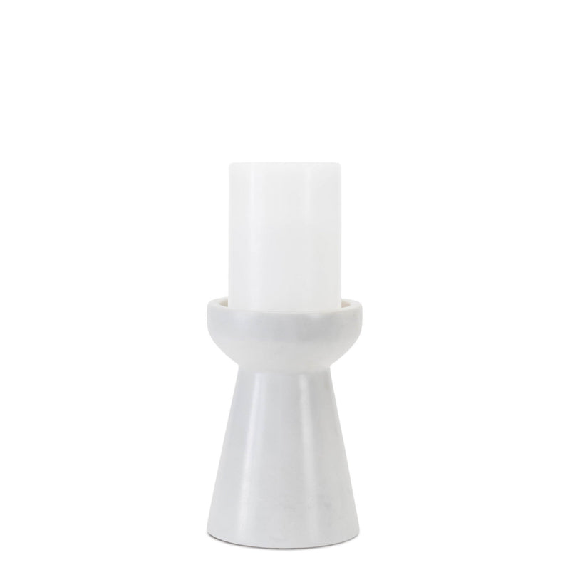 Melrose Modern Marble Candle Holder (Set of 2)