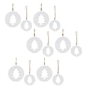 Melrose White Wood Pine Tree Cut-Out Ornament (Set of 12)