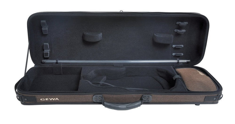 GEWA Oxford Oblong Violin Case 4/4 Black – Wooden Shell & Backpack Straps
