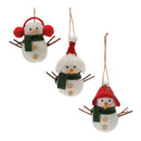 Plush Snowman Ornament (Set of 12)