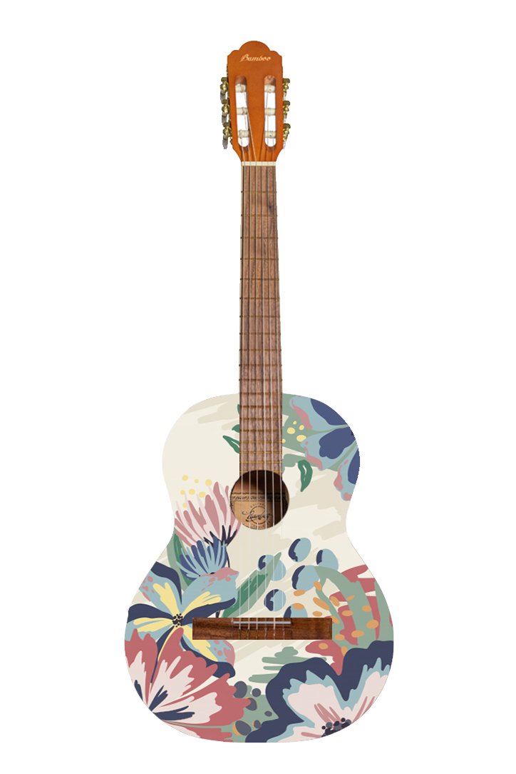 Bamboo 36″ Travel Classical Acoustic Guitar w/ Gig Bag - Caramelle