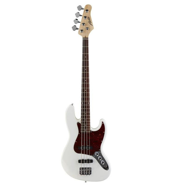 Austin AJB300WH Classic Double Cutaway Bass – White