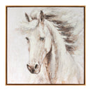 Melrose Framed Horse Canvas Art 24"SQ Wall Decor, Modern, Rustic, Wood