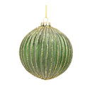 Melrose Ribbed Glass Ornament with Gold Accent (Set of 6)