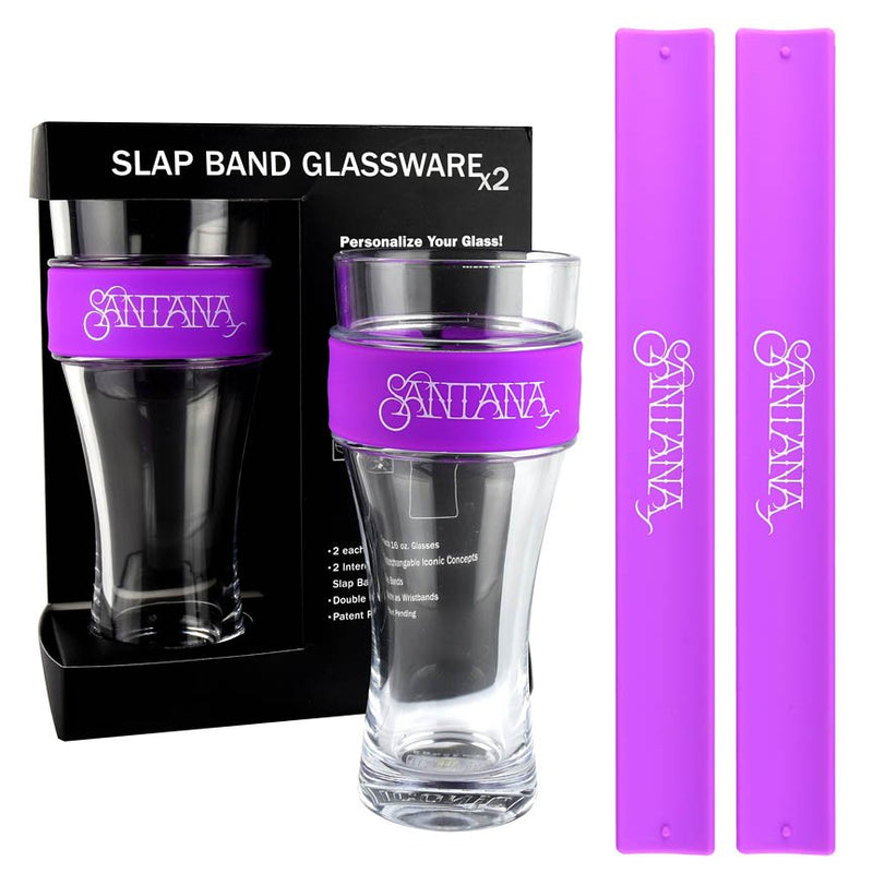 Iconic Concepts Santana 2-Pack: Slap Bands & Glassware - Purple