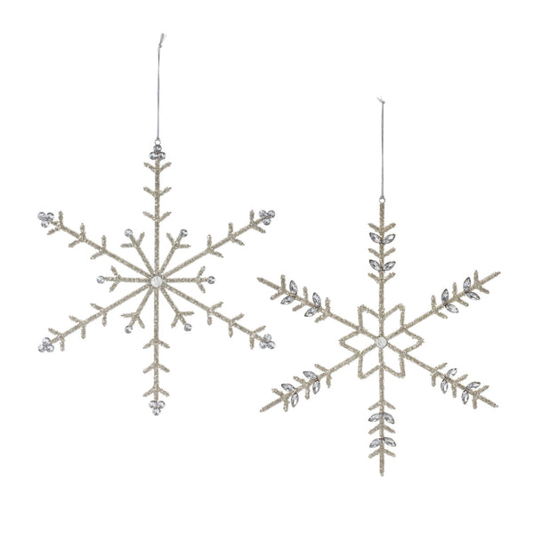 Jeweled Metal Snowflake Ornament (Set of 6)