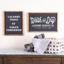 Melrose Wood Laundry Sentiment Sign 15"H Wall Decor, Modern, Rustic, Wood