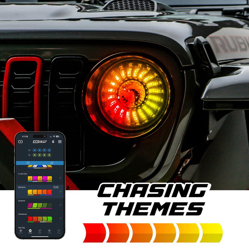 XKGlow 7" XKmax App Control RGBW Jeep Headlight Kit - MX-7IN-JP-KIT-JL