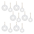 Melrose White Wood Snowflake Cut-Out Ornament (Set of 12)