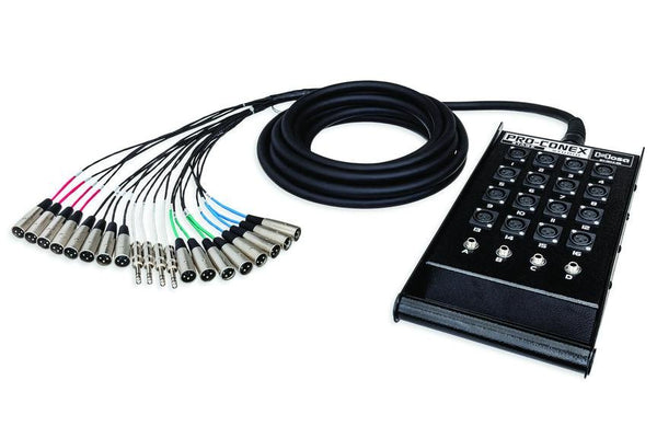 Hosa Pro-Conex 16x4 Stage Box Snake 50ft – XLR Sends & TRS Returns