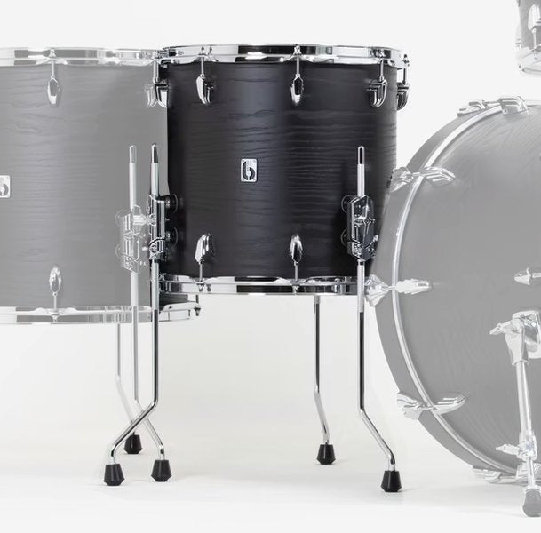 British Drum Co Raven Birch Floor Tom 14″×14″ – Satin Black Ash