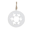Melrose White Wood Snowflake Cut-Out Ornament (Set of 12)