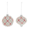 White Beaded Harlequin Glass Ornament (Set of 6)