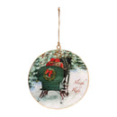Melrose Metal Couple Sleigh Ride Disc Ornament (Set of 6)