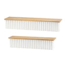 Melrose Ribbed Wood Wall Shelf, Modern, Wood