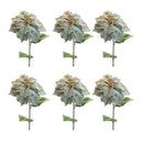 Melrose Glittered Poinsettia Flower Stem (Set of 6)