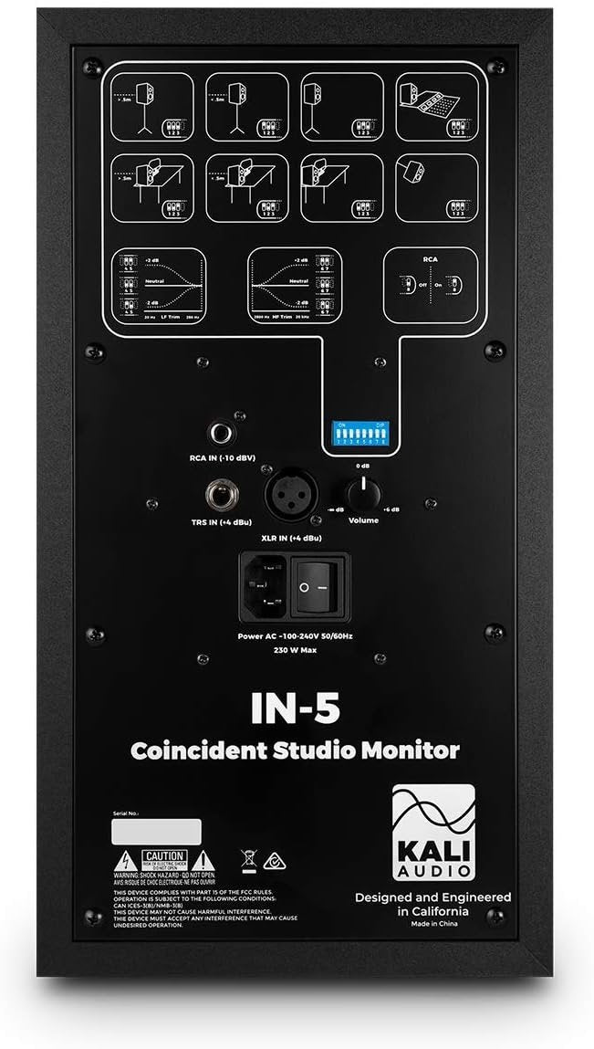 Kali Audio IN-5 5" 3-Way Studio Monitor - Black (Single)