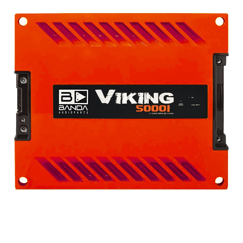 Banda Viking 5000.1 Red 5000 Watt Mono 1-Ohm Car Amplifier with Bass Boost