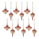Melrose Oak Wood Top Ornament (Set of 12)