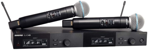 Shure SLXD24D Dual Wireless System 2 × SM58 Handheld G58 Band Rackmount