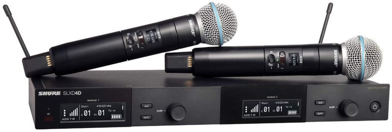Shure SLXD24D Dual Wireless System 2 × SM58 Handheld G58 Band Rackmount