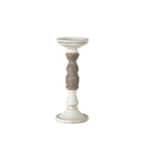 Melrose Ivory Candle Holder with Wood Accent (Set of 3)