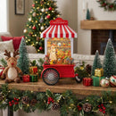 LED Snow Globe Santa's Workshop Stand 10.75"H