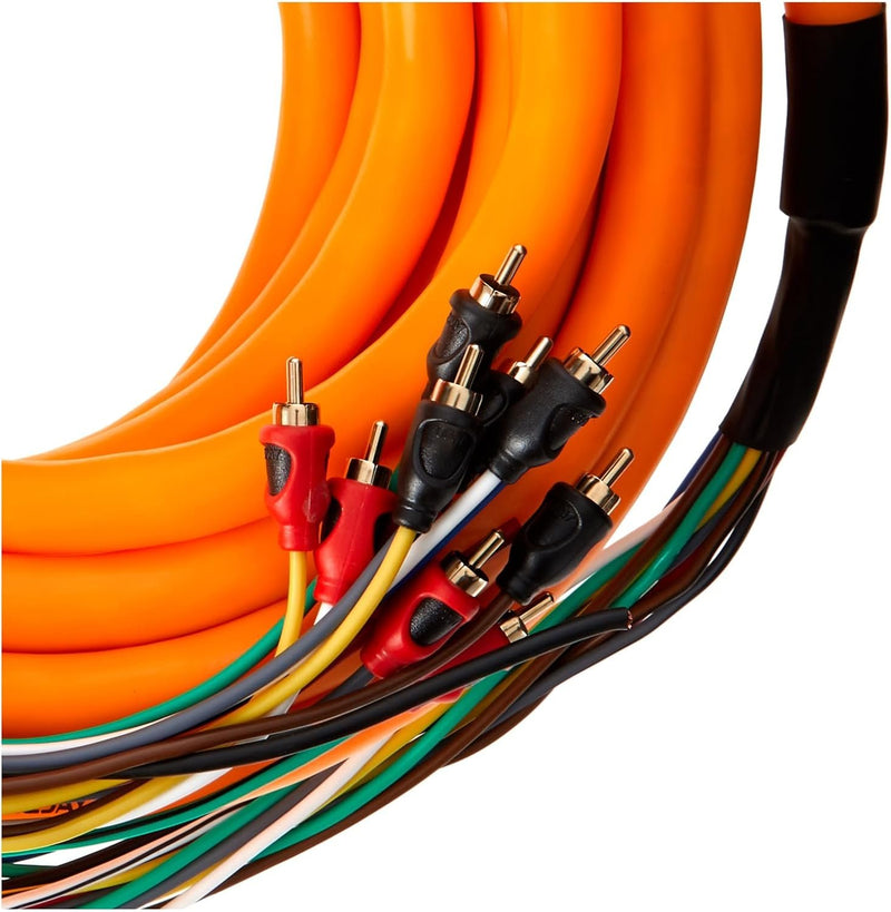 DEEJAY LED 36ft Multi-Amp Cable 10RCA Medusa Yellow TBHMED36YELLOW