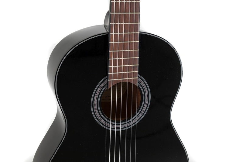 GEWA Student 3/4-Size Classical Guitar – Black High-Gloss Finish