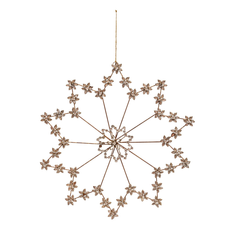 Jeweled Metal Snowflake Ornament (Set of 2)