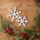 White Washed Wooden Snowflake Ornament (Set of 12)