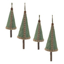 Melrose Woven Bamboo Pine Tree Ornament (Set of 4)
