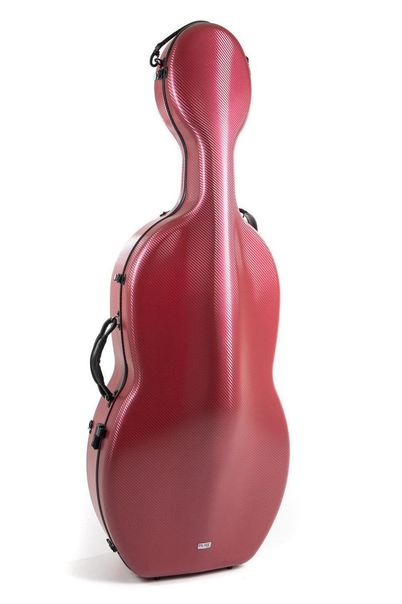 PURE by GEWA Polycarbonate 4.8 Cello Case – Red with Wheels
