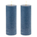 Melrose FIA Wick Blue Pillar Candle (Set of 2)