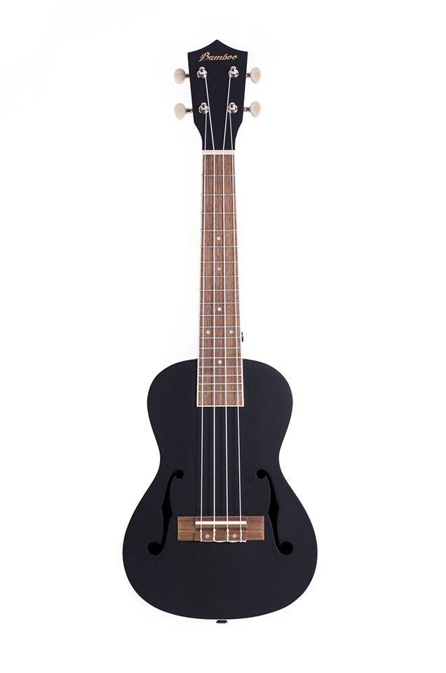 Bamboo Violin-Style Concert Ukulele 23″ - Black - U23‑VIO‑BK