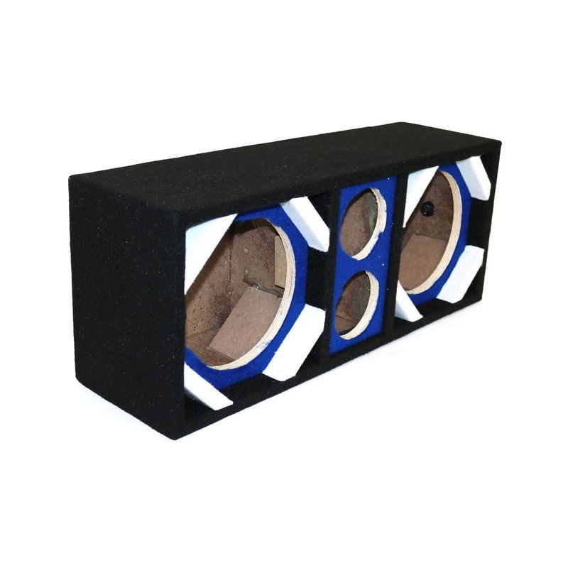 DEEJAY LED 8" Dual Woofer & Tweeter Empty Chuchera Speaker Enclosure – Blue