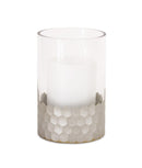 Melrose Glass Hurricane Candle Holder with Honeycomb (Set of 2)